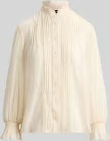 Lauren Ralph Lauren regular fit blouse met lange mouwen met kant