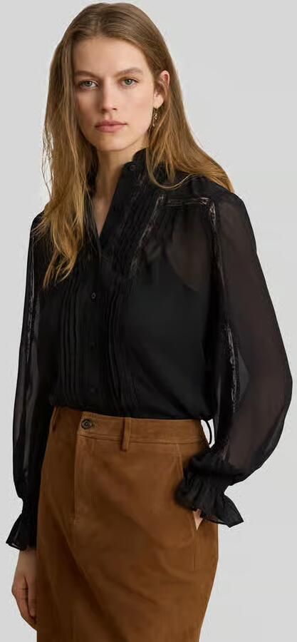 Lauren Ralph Lauren regular fit blouse met lange mouwen met kant - Foto 3