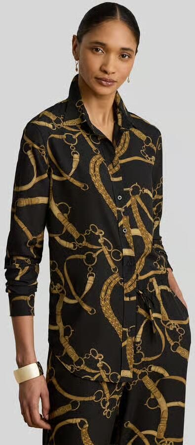 Lauren Ralph Lauren regular fit blouse met lange mouwen met motiefprint - Foto 3