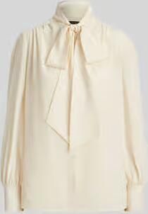 Lauren Ralph Lauren Regular fit blouse met lange mouwen met strikkraag - Foto 7