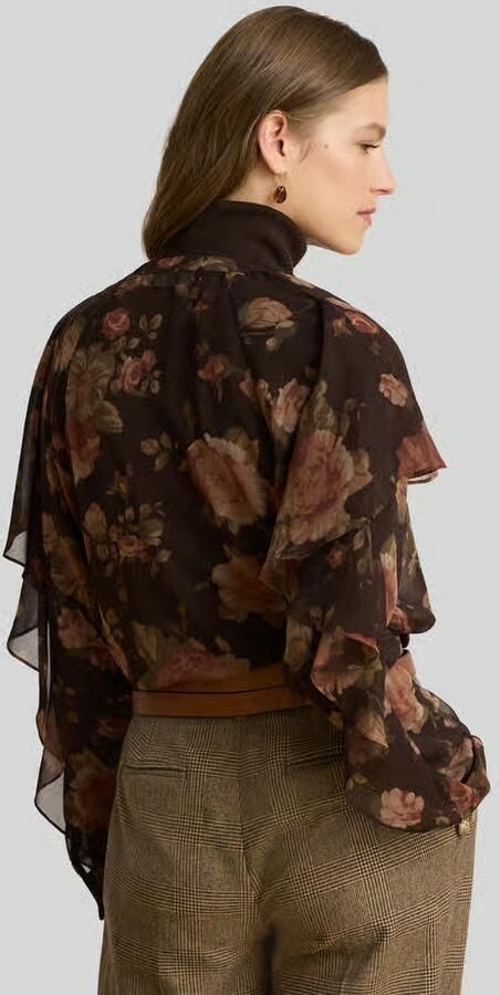Lauren Ralph Lauren Regular fit blouse met lange mouwen met volantmouwen - Foto 3