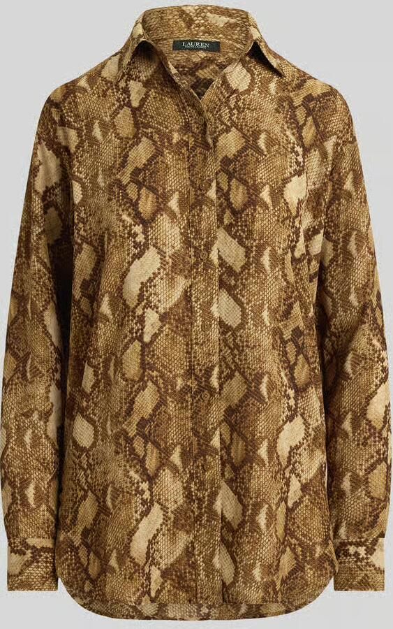 Lauren Ralph Lauren regular fit blouse met lange mouwen van chiffon - Foto 2