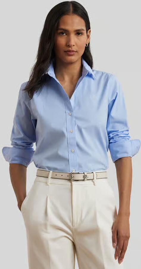 Lauren Ralph Lauren regular fit blouse met lange mouwen van katoenmix model 'JAMELKO' - Foto 3