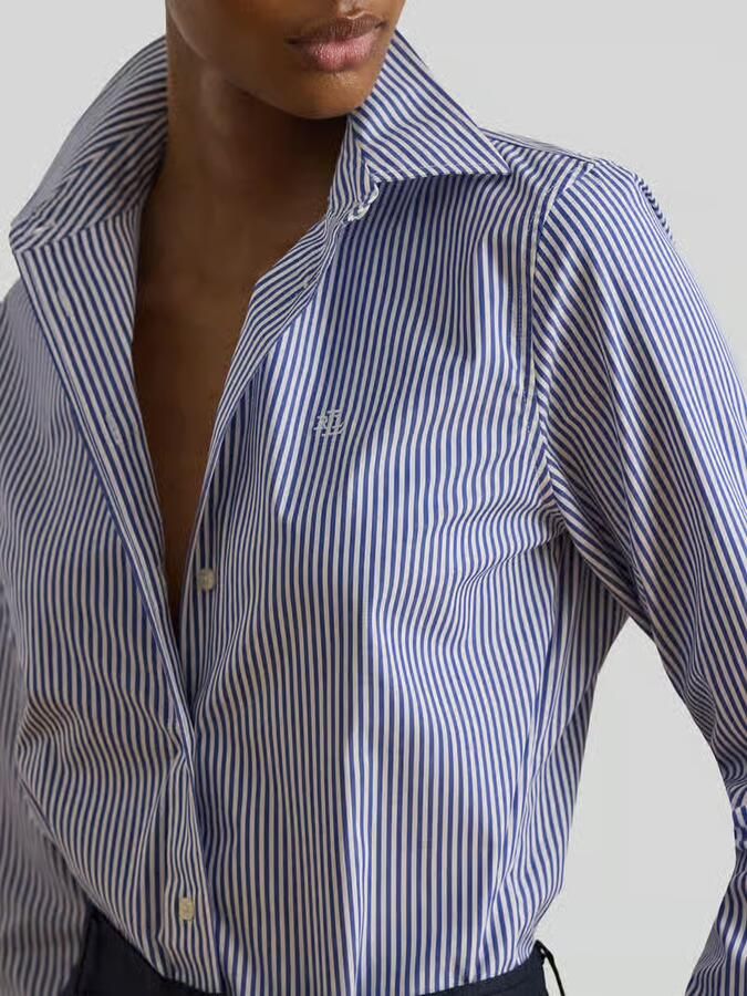 Lauren Ralph Lauren regular fit blouse met lange mouwen van katoenmix model 'JAMELKO'