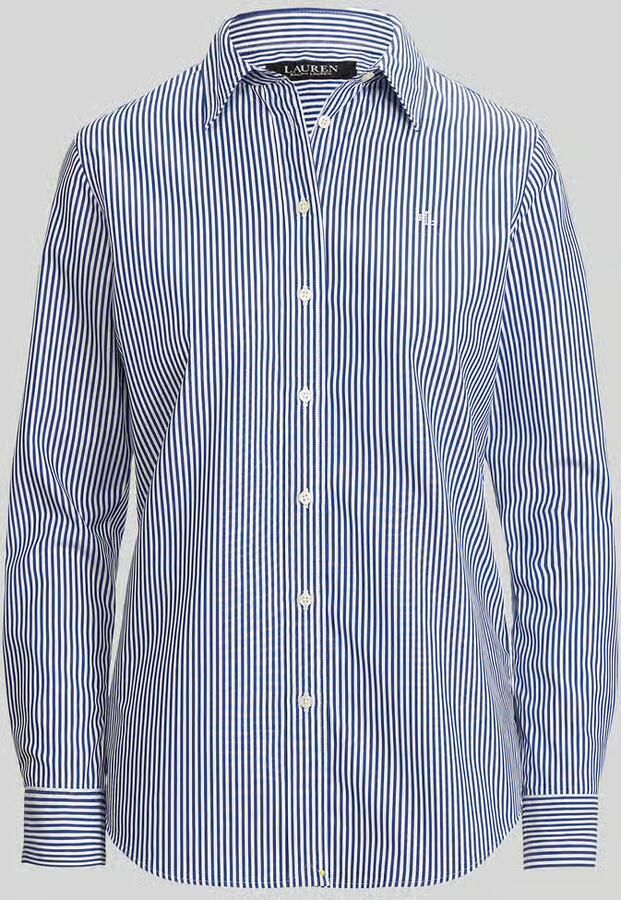 Lauren Ralph Lauren regular fit blouse met lange mouwen van katoenmix model 'JAMELKO' - Foto 2