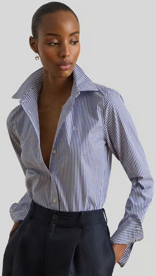 Lauren Ralph Lauren regular fit blouse met lange mouwen van katoenmix model 'JAMELKO' - Foto 2