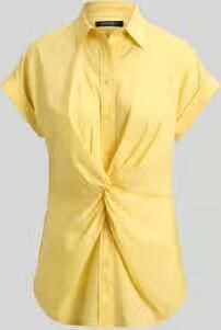 Lauren Ralph Lauren regular fit blouse van katoenmix
