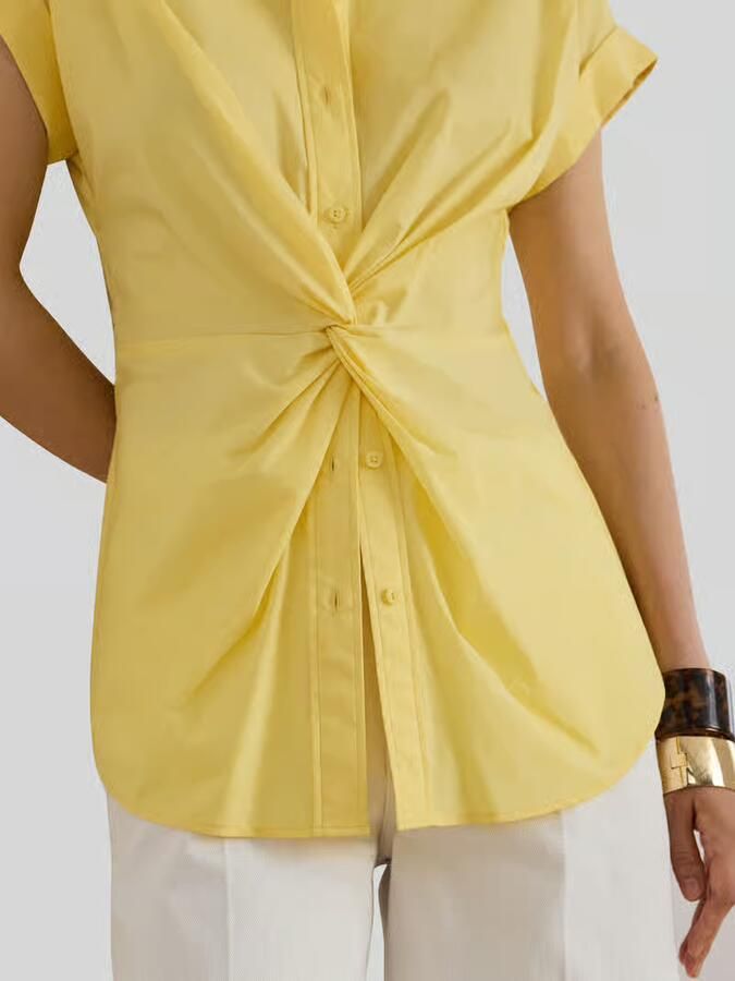 Lauren Ralph Lauren regular fit blouse van katoenmix