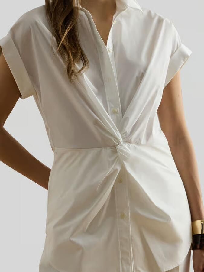 Lauren Ralph Lauren regular fit blouse van katoenmix