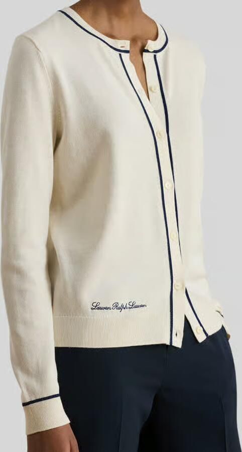 Lauren Ralph Lauren regular fit gebreid jack met contrasterende details