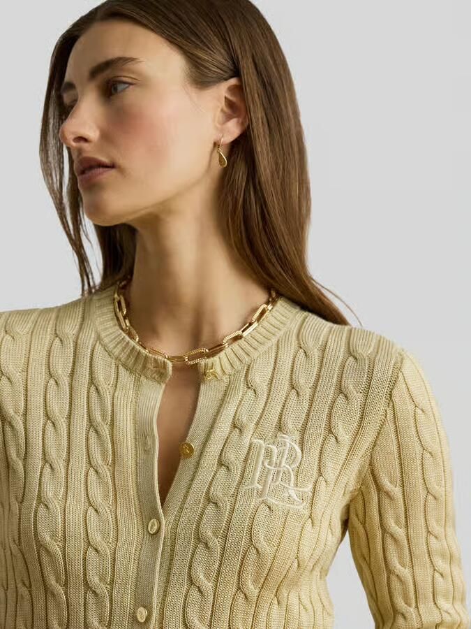 Lauren Ralph Lauren regular fit gebreid jack van puur katoen met gestikt logo
