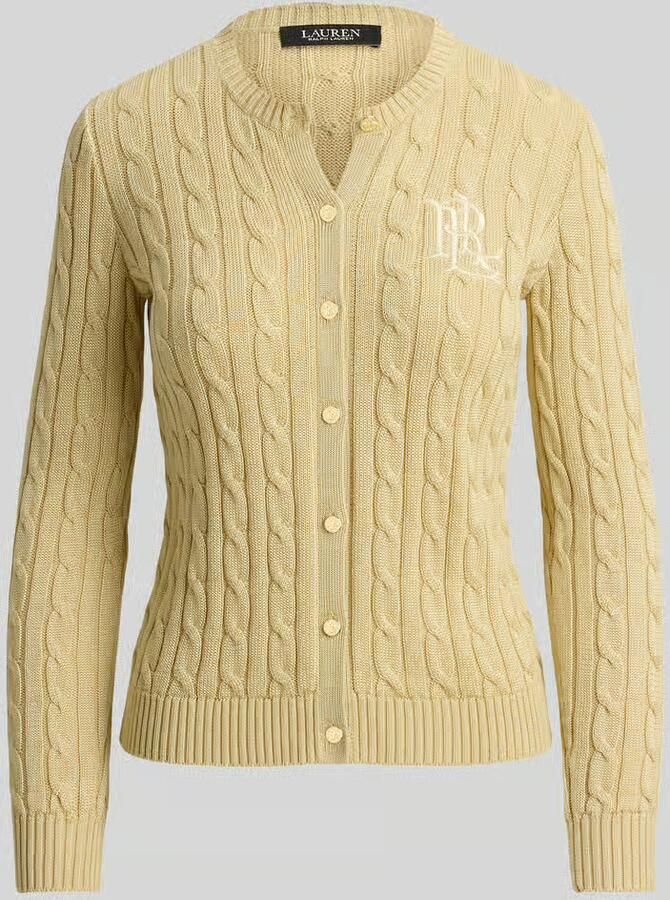 Lauren Ralph Lauren regular fit gebreid jack van puur katoen met gestikt logo - Foto 2