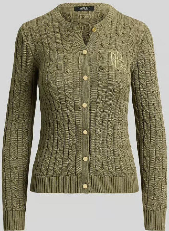 Lauren Ralph Lauren regular fit gebreid jack van puur katoen met gestikt logo - Foto 2