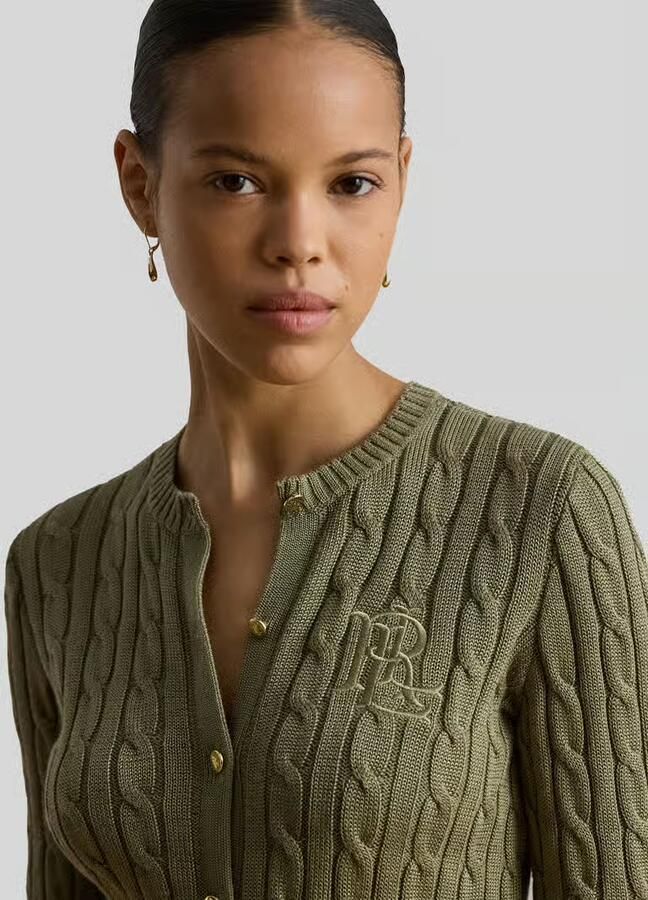 Lauren Ralph Lauren regular fit gebreid jack van puur katoen met gestikt logo