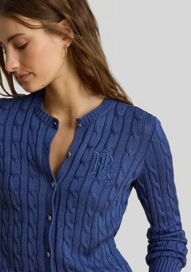 Lauren Ralph Lauren regular fit gebreid jack van puur katoen met gestikt logo