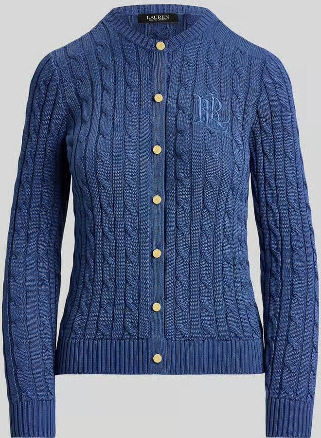 Lauren Ralph Lauren regular fit gebreid jack van puur katoen met gestikt logo - Foto 2