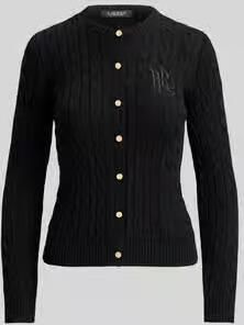 Lauren Ralph Lauren regular fit gebreid jack van puur katoen met gestikt logo