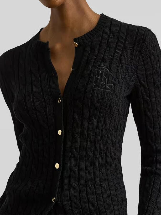 Lauren Ralph Lauren regular fit gebreid jack van puur katoen met gestikt logo