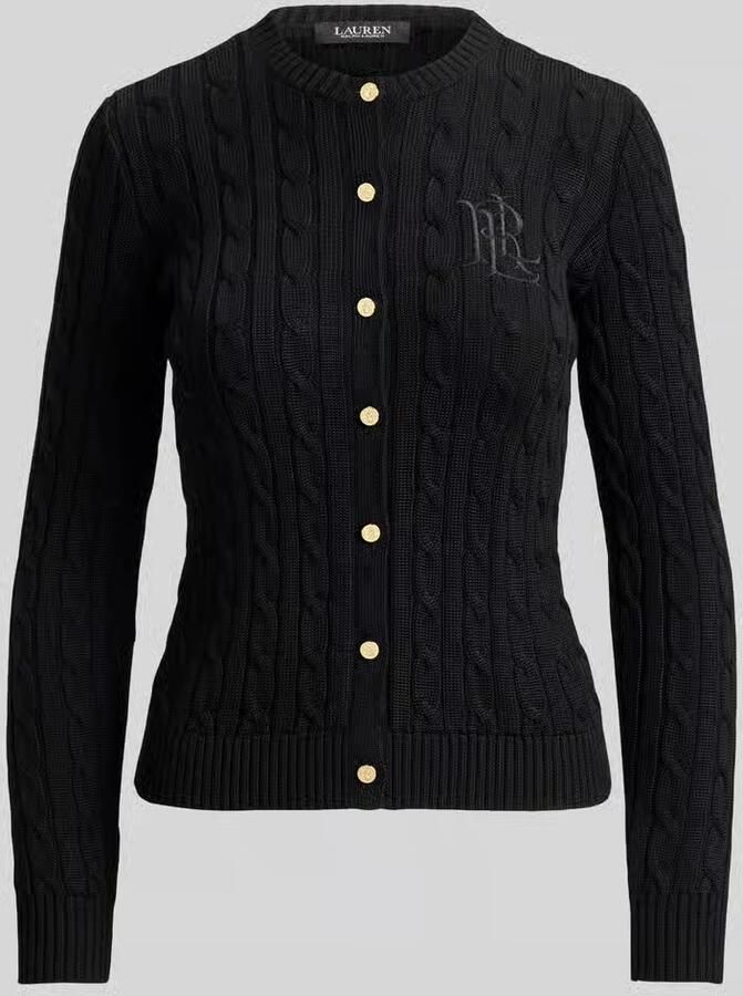 Lauren Ralph Lauren regular fit gebreid jack van puur katoen met gestikt logo - Foto 2