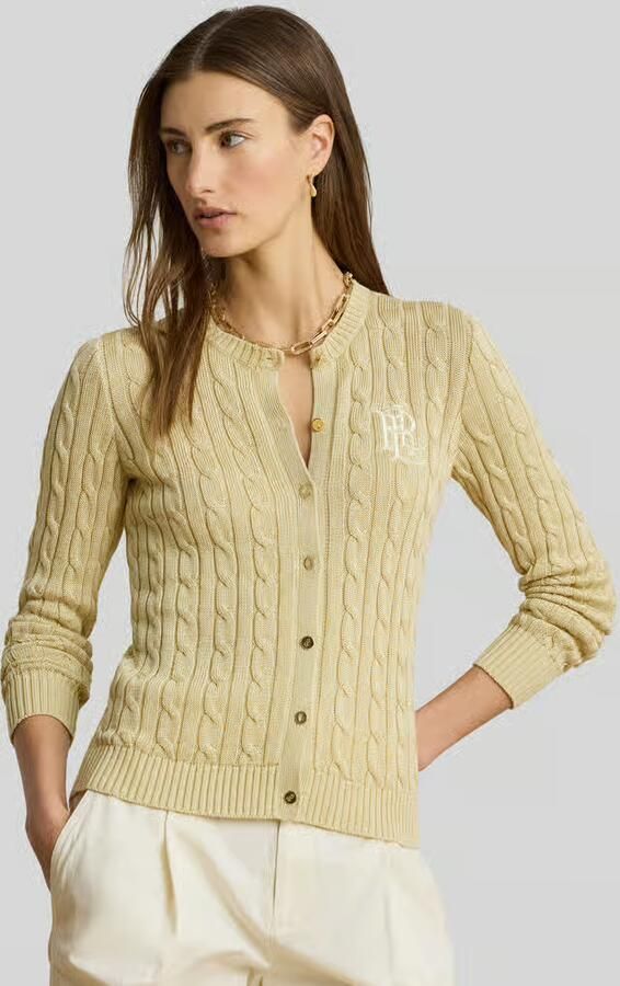 Lauren Ralph Lauren regular fit gebreid jack van puur katoen met gestikt logo - Foto 2