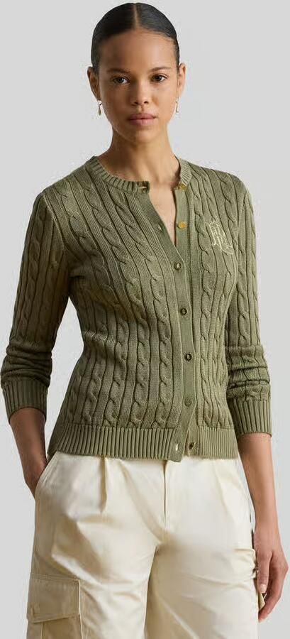 Lauren Ralph Lauren regular fit gebreid jack van puur katoen met gestikt logo - Foto 3