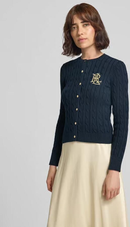 Lauren Ralph Lauren Gebreid jack met kabelpatroon en labelstitching model 'RALHAN' - Foto 2