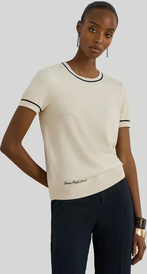 Lauren Ralph Lauren regular fit gebreide pullover met korte mouw - Foto 4