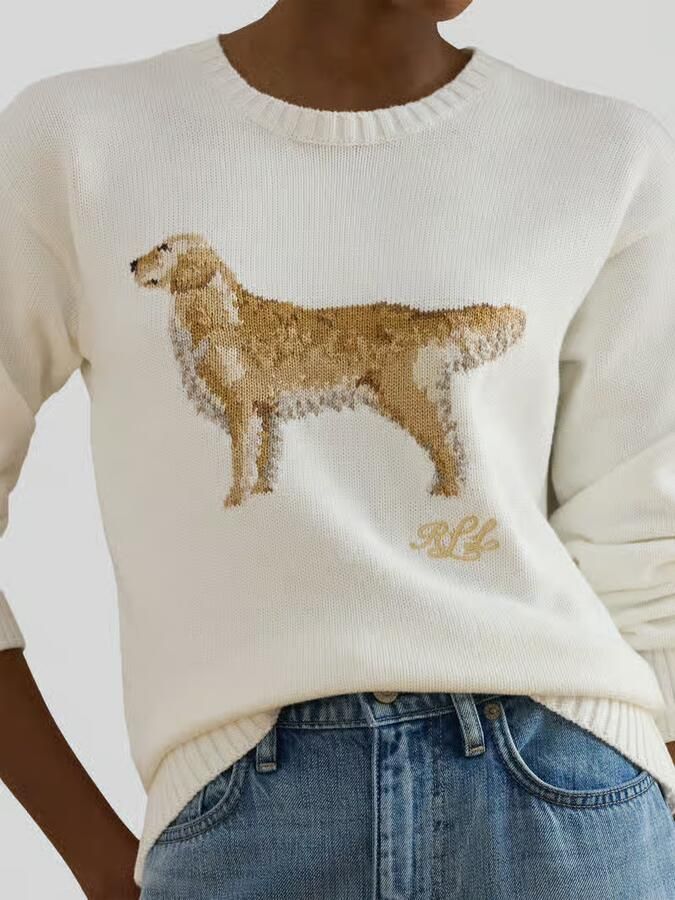 Lauren Ralph Lauren regular fit gebreide pullover van puur katoen