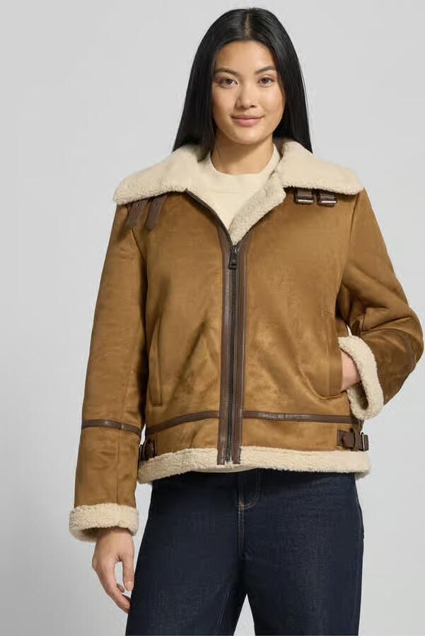 Lauren Ralph Lauren Regular fit jack in leerlook met imitatiebont - Foto 2