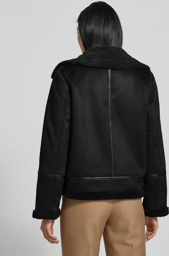 Lauren Ralph Lauren Regular fit jack in leerlook met imitatiebont