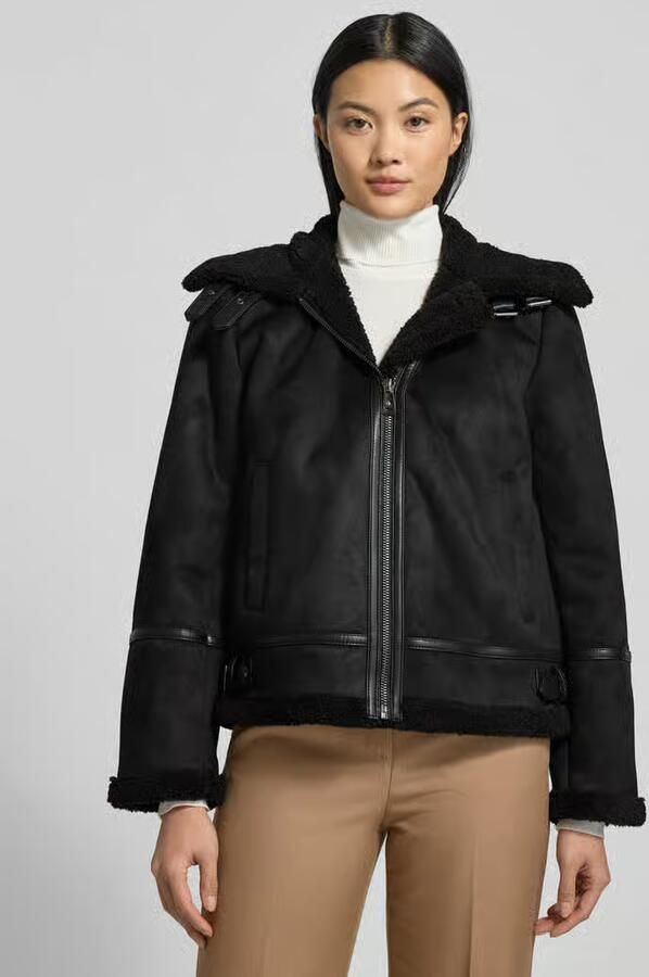 Lauren Ralph Lauren Regular fit jack in leerlook met imitatiebont - Foto 2