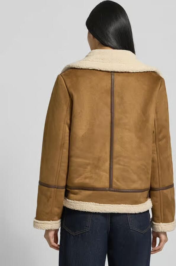 Lauren Ralph Lauren Regular fit jack in leerlook met imitatiebont