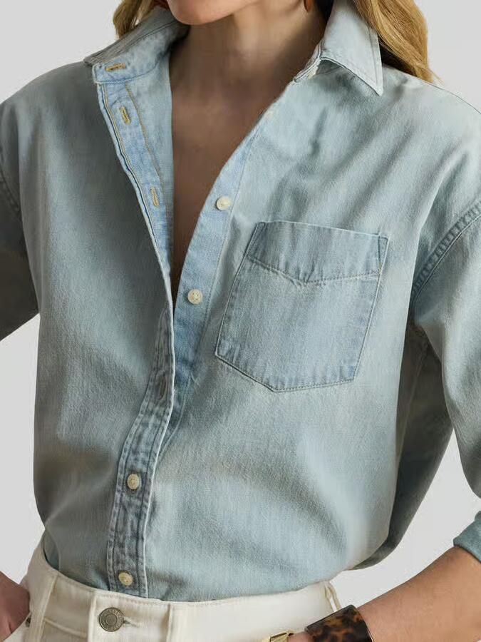 Lauren Ralph Lauren regular fit jeansblouse van puur katoen