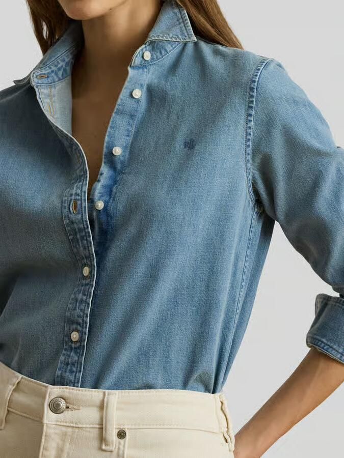 Lauren Ralph Lauren regular fit jeansblouse van puur katoen