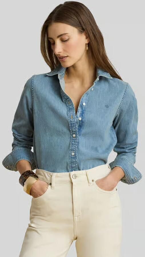 Lauren Ralph Lauren regular fit jeansblouse van puur katoen - Foto 2