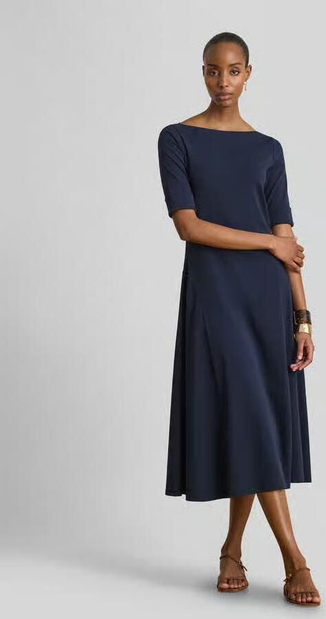 Lauren Ralph Lauren regular fit jersey jurk van katoenmix model 'MUNZIE' - Foto 3