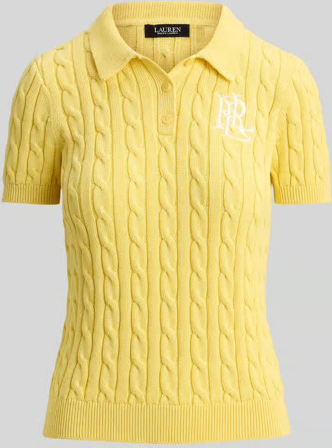 Lauren Ralph Lauren regular fit knitwear poloshirt met labelstitching - Foto 2