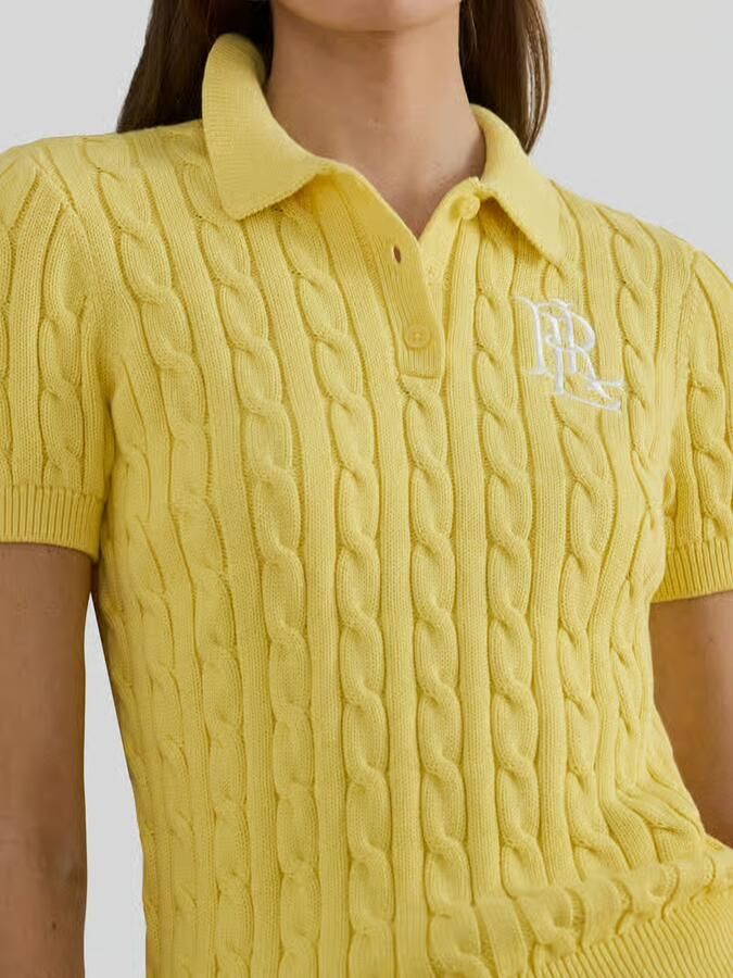 Lauren Ralph Lauren regular fit knitwear poloshirt met labelstitching