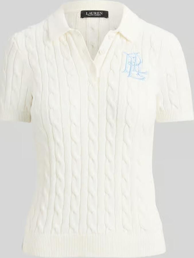 Lauren Ralph Lauren regular fit knitwear poloshirt met labelstitching - Foto 2