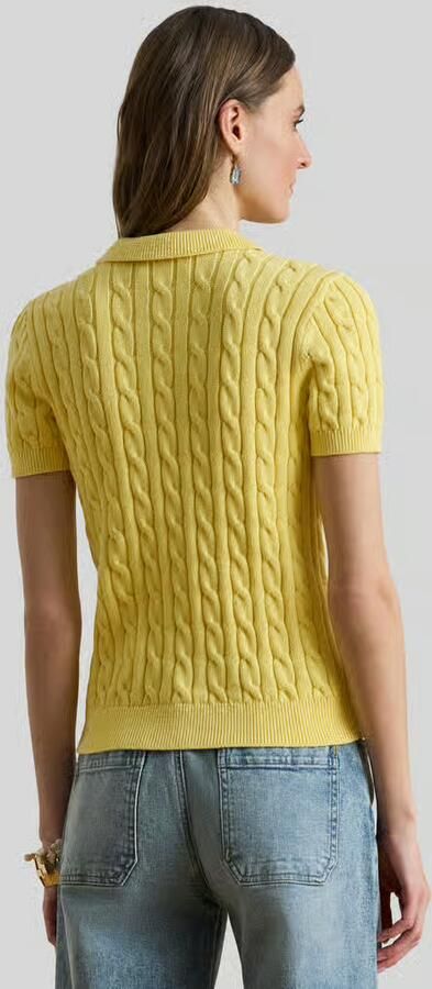 Lauren Ralph Lauren regular fit knitwear poloshirt met labelstitching
