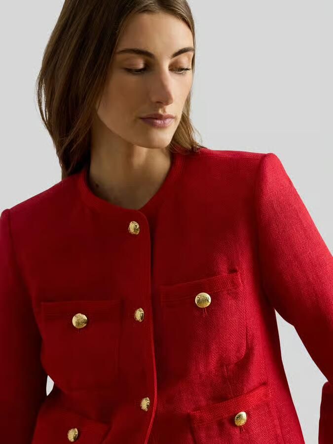 Lauren Ralph Lauren regular fit korte blazer met knoopdetails