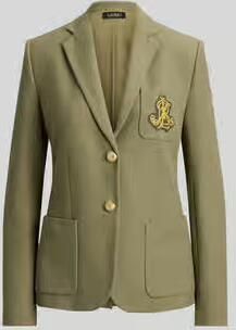Lauren Ralph Lauren regular fit korte blazer met logostitching model 'ANFISA'