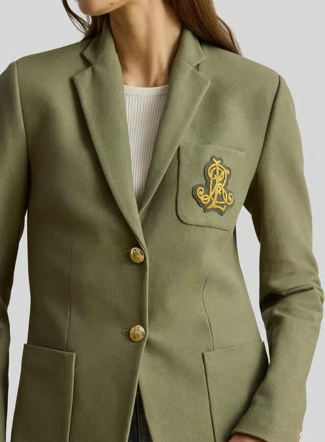 Lauren Ralph Lauren regular fit korte blazer met logostitching model 'ANFISA'