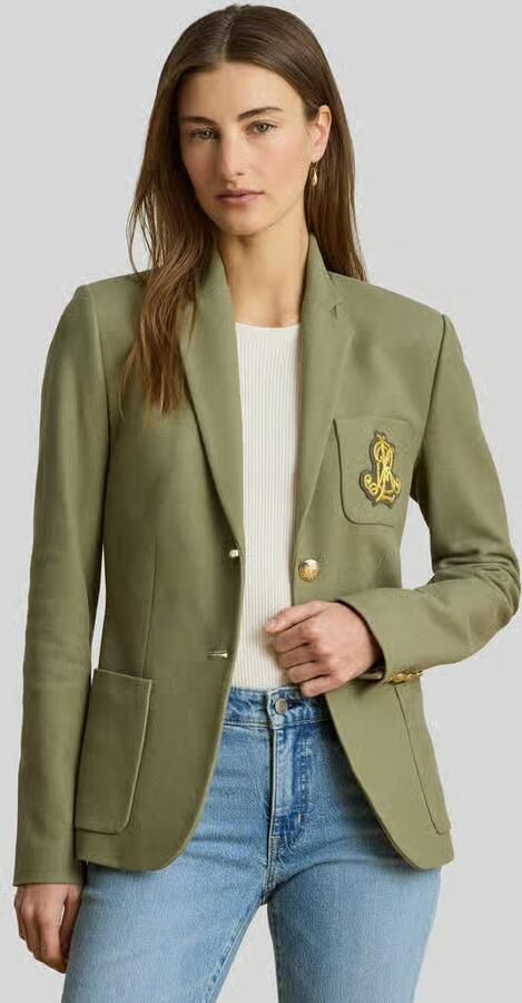 Lauren Ralph Lauren regular fit korte blazer met logostitching model 'ANFISA' - Foto 2