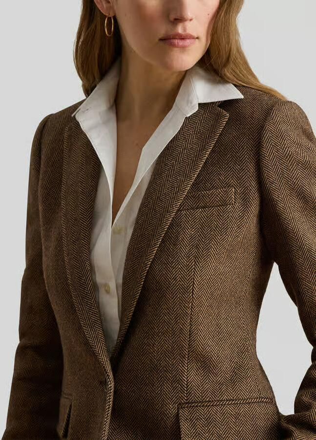 Lauren Ralph Lauren regular fit korte blazer van katoenmix