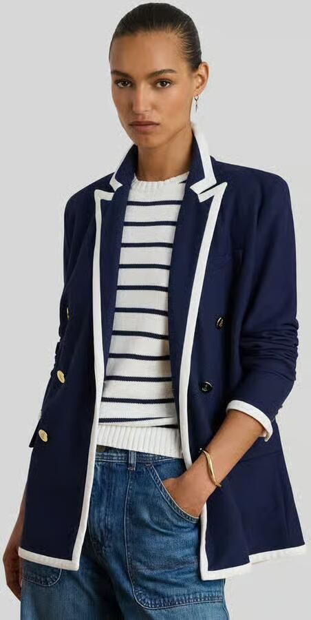 Lauren Ralph Lauren Regular fit lange blazer van katoenmix - Foto 4