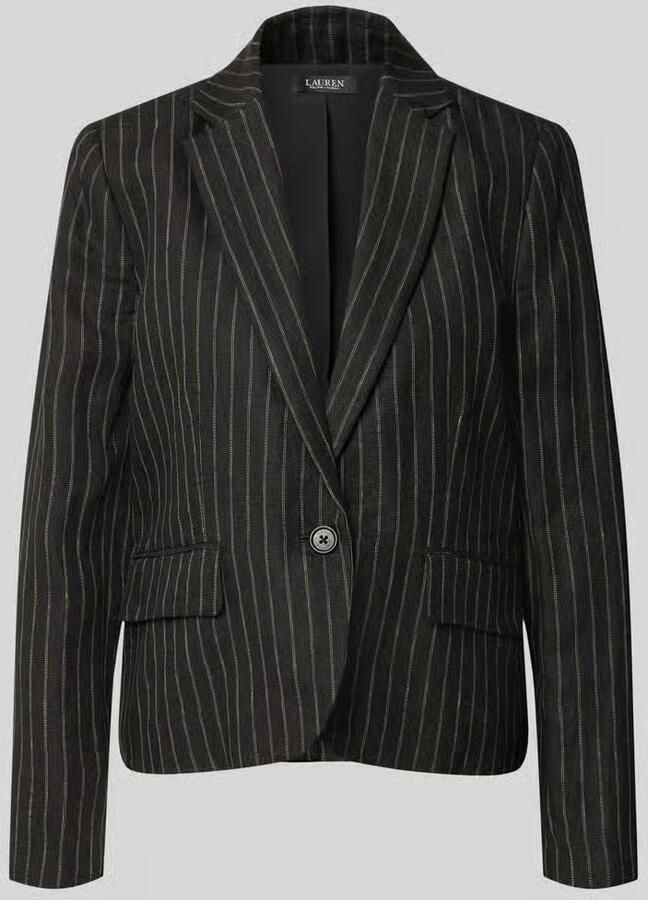 Lauren Ralph Lauren Regular fit lange blazer van linnen met klepzakken