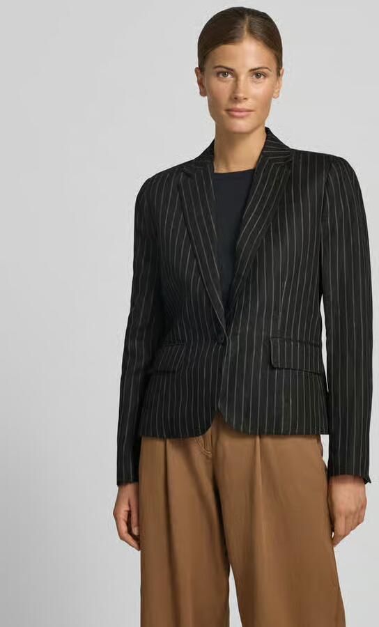 Lauren Ralph Lauren Regular fit lange blazer van linnen met klepzakken - Foto 3