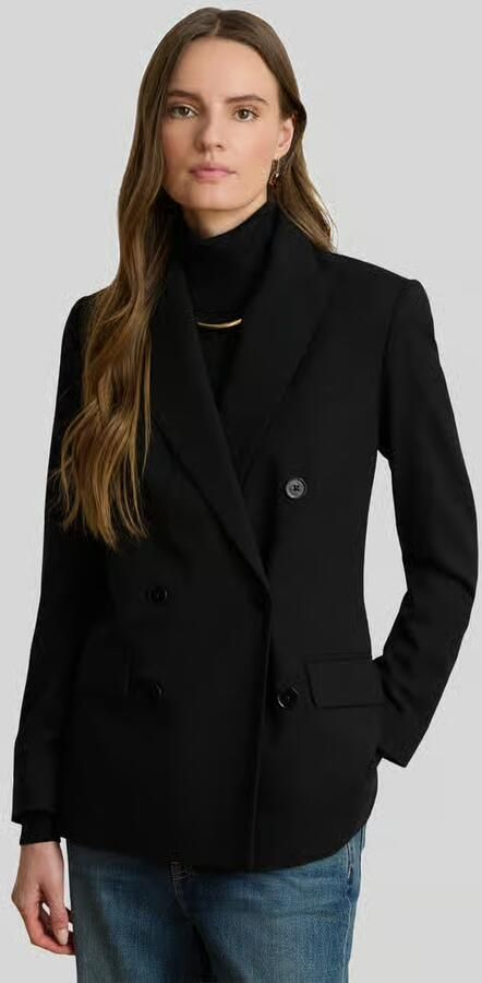 Lauren Ralph Lauren Regular fit lange blazer van wol met schoudervullingen - Foto 2