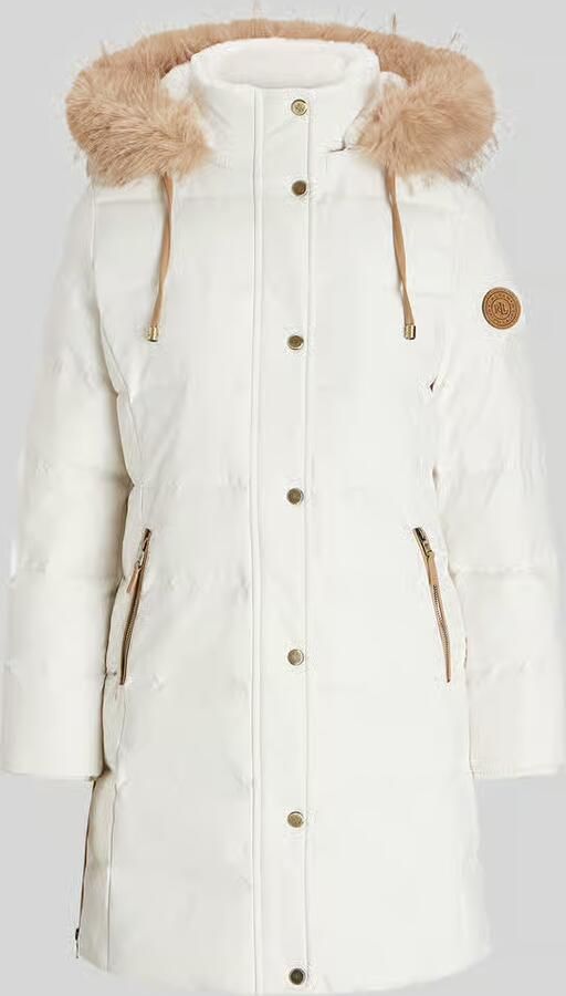 Lauren Ralph Lauren Regular fit lange donsjas met garnering van imitatiebont - Foto 2
